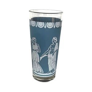 Vintage Wedgewood Style Blue Jasperware Style Glasses Mid Century Greek Design